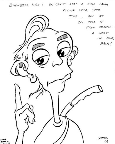 "Confusion Say" - Pen And Ink - Copyright 2009, Jephyr (Jeff Curtis), All Rights Reserved